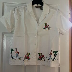 Women’s top/crop pants w/ flamingo